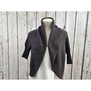 Lafayette 148 Chocolate Brown Wool Ribbed Shrug Cardigan Sweater Women's‎ S SS